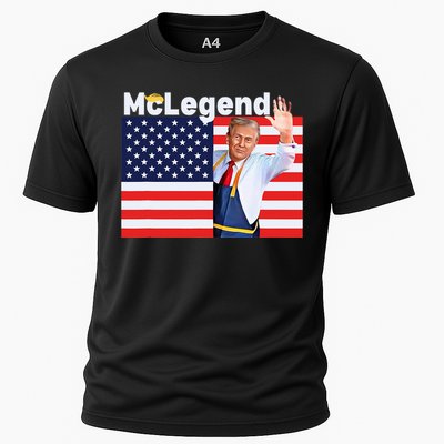 Mclegend Donald Trump Fast Food Worker French Fries Usa Flag Cooling Performance Crew T-Shirt