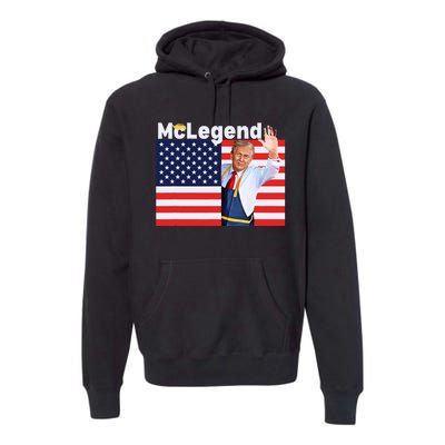 Mclegend Donald Trump Fast Food Worker French Fries Usa Flag Premium Hoodie