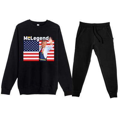 Mclegend Donald Trump Fast Food Worker French Fries Usa Flag Premium Crewneck Sweatsuit Set