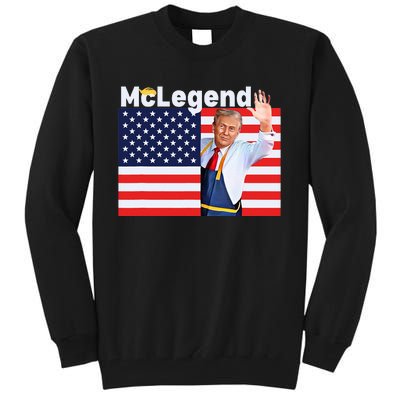 Mclegend Donald Trump Fast Food Worker French Fries Usa Flag Tall Sweatshirt