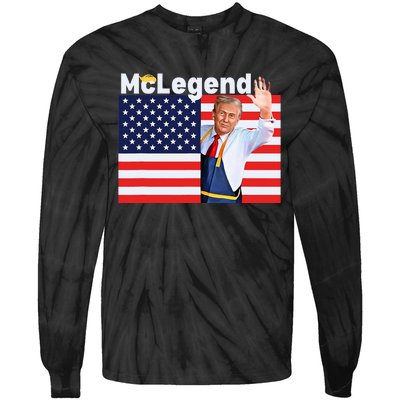 Mclegend Donald Trump Fast Food Worker French Fries Usa Flag Tie-Dye Long Sleeve Shirt