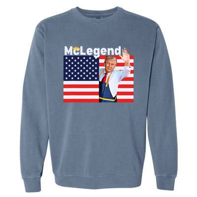 Mclegend Donald Trump Fast Food Worker French Fries Usa Flag Garment-Dyed Sweatshirt