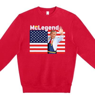 Mclegend Donald Trump Fast Food Worker French Fries Usa Flag Premium Crewneck Sweatshirt