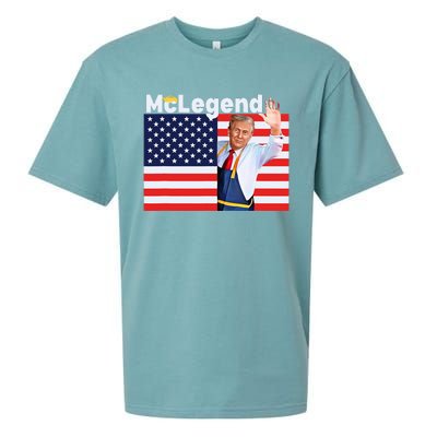 Mclegend Donald Trump Fast Food Worker French Fries Usa Flag Sueded Cloud Jersey T-Shirt