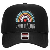 Matching Dhh Teacher Deaf Hard Of Hearing Asl Sped School High Crown Mesh Back Trucker Hat