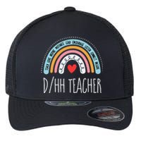 Matching Dhh Teacher Deaf Hard Of Hearing Asl Sped School Flexfit Unipanel Trucker Cap