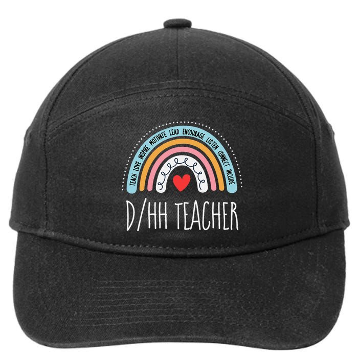 Matching Dhh Teacher Deaf Hard Of Hearing Asl Sped School 7-Panel Snapback Hat