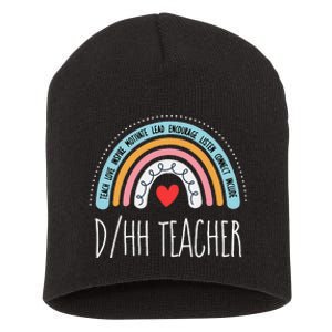 Matching Dhh Teacher Deaf Hard Of Hearing Asl Sped School Short Acrylic Beanie