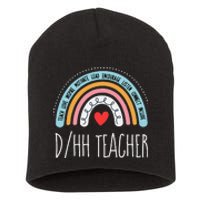 Matching Dhh Teacher Deaf Hard Of Hearing Asl Sped School Short Acrylic Beanie