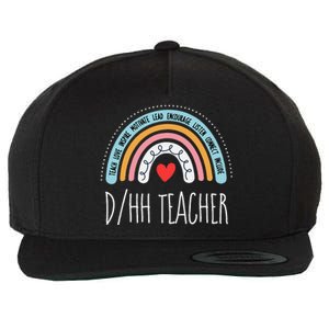 Matching Dhh Teacher Deaf Hard Of Hearing Asl Sped School Wool Snapback Cap