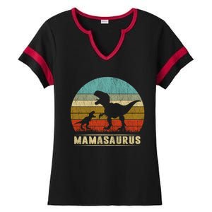 Mama Dinosaur T Rex Mamasaurus Matching Family Christmas Great Gift Ladies Halftime Notch Neck Tee