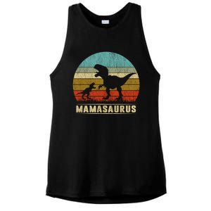 Mama Dinosaur T Rex Mamasaurus Matching Family Christmas Great Gift Ladies PosiCharge Tri-Blend Wicking Tank