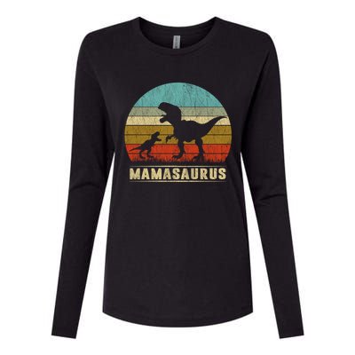 Mama Dinosaur T Rex Mamasaurus Matching Family Christmas Great Gift Womens Cotton Relaxed Long Sleeve T-Shirt