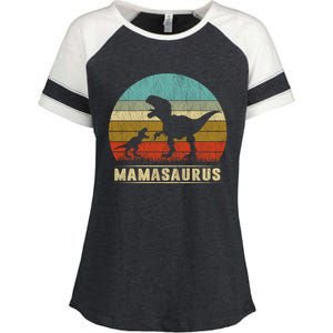 Mama Dinosaur T Rex Mamasaurus Matching Family Christmas Great Gift Enza Ladies Jersey Colorblock Tee