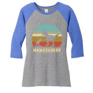 Mama Dinosaur T Rex Mamasaurus Matching Family Christmas Great Gift Women's Tri-Blend 3/4-Sleeve Raglan Shirt