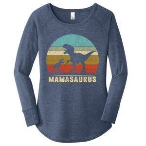 Mama Dinosaur T Rex Mamasaurus Matching Family Christmas Great Gift Women's Perfect Tri Tunic Long Sleeve Shirt