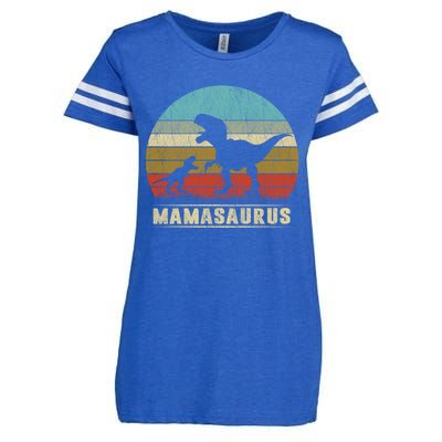 Mama Dinosaur T Rex Mamasaurus Matching Family Christmas Great Gift Enza Ladies Jersey Football T-Shirt