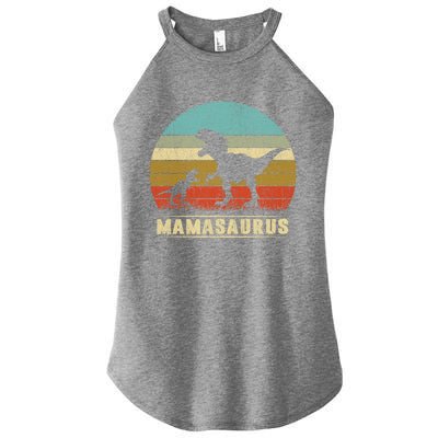 Mama Dinosaur T Rex Mamasaurus Matching Family Christmas Great Gift Women's Perfect Tri Rocker Tank