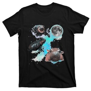 Moo Deng Three Moo Deng Moon Funny Hippo T-Shirt