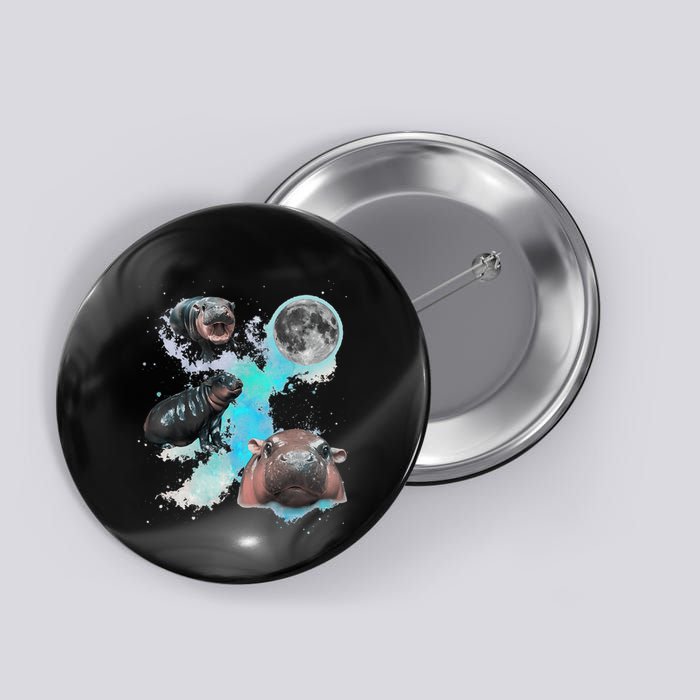 Moo Deng Three Moo Deng Moon Funny Hippo Button