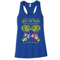 M3ed Deck The Palms Merry Xmas Christmas Flamingo Pajama Gift Women's Racerback Tank