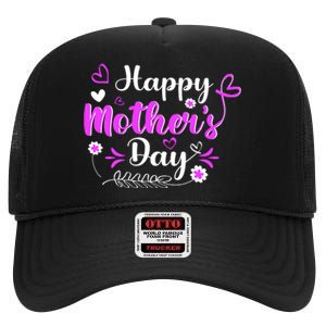 Mother's Day T For Best Mom High Crown Mesh Back Trucker Hat