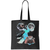 Moo Deng Three Moo Deng Moon Funny Hippo Gift Tote Bag