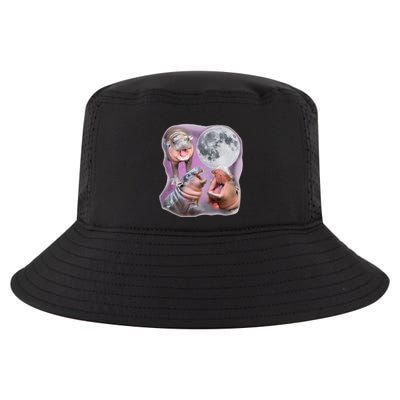 Moo Deng Three Moo Deng Moon Funny Hippo Cool Comfort Performance Bucket Hat
