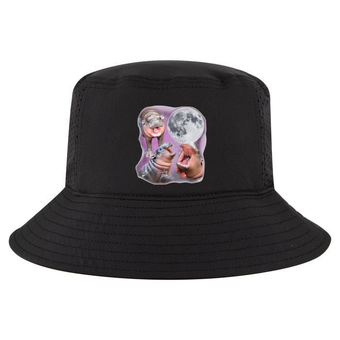 Moo Deng Three Moo Deng Moon Funny Hippo Cool Comfort Performance Bucket Hat