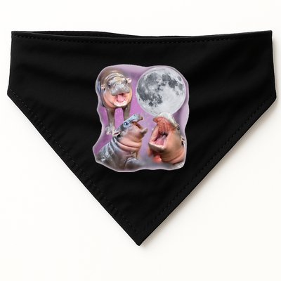 Moo Deng Three Moo Deng Moon Funny Hippo USA-Made Doggie Bandana