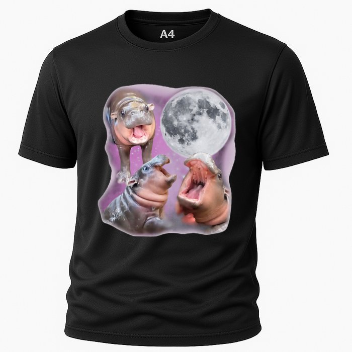 Moo Deng Three Moo Deng Moon Funny Hippo Performance Shirt