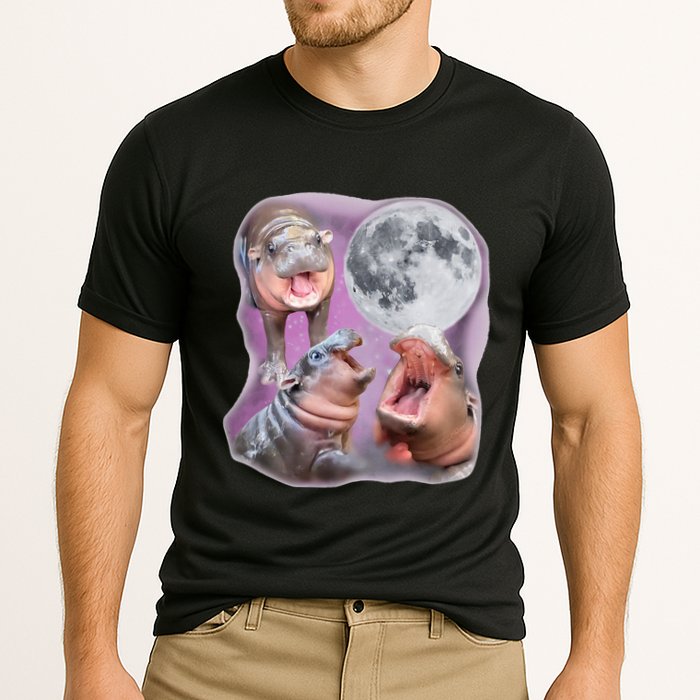 Moo Deng Three Moo Deng Moon Funny Hippo Performance Shirt
