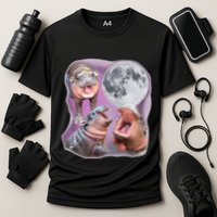 Moo Deng Three Moo Deng Moon Funny Hippo Performance Shirt