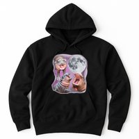 Moo Deng Three Moo Deng Moon Funny Hippo Hoodie