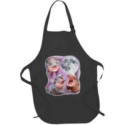 Moo Deng Three Moo Deng Moon Funny Hippo Apron