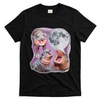 Moo Deng Three Moo Deng Moon Funny Hippo T-Shirt