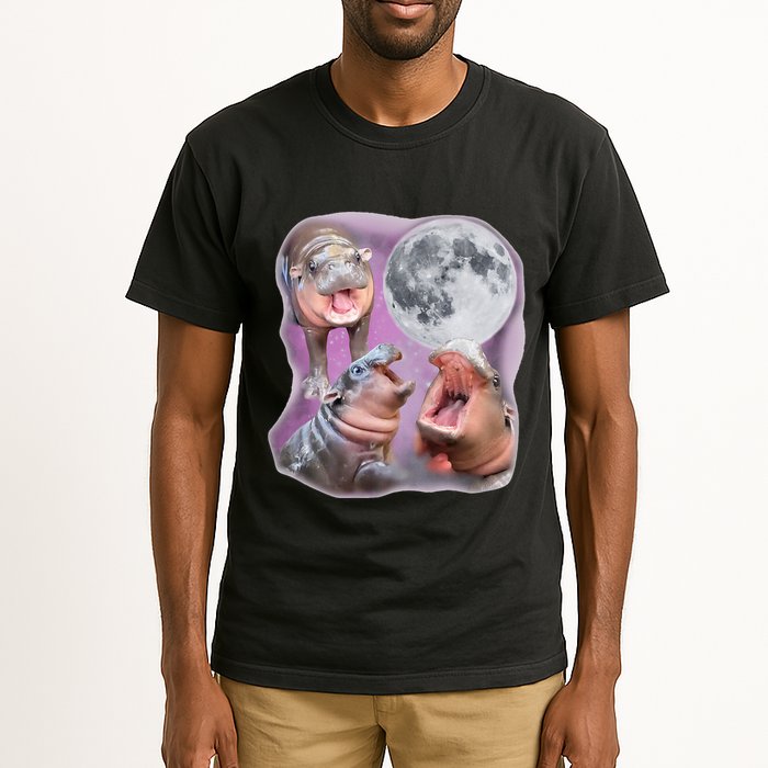 Moo Deng Three Moo Deng Moon Funny Hippo Tall T-Shirt