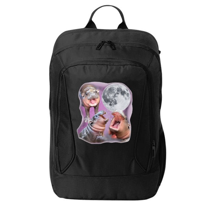 Moo Deng Three Moo Deng Moon Funny Hippo City Backpack