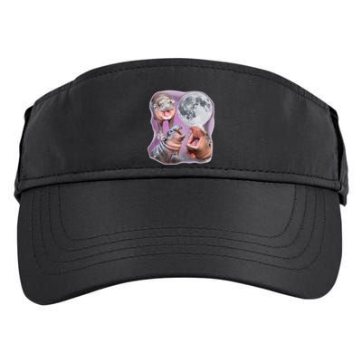 Moo Deng Three Moo Deng Moon Funny Hippo Adult Drive Performance Visor