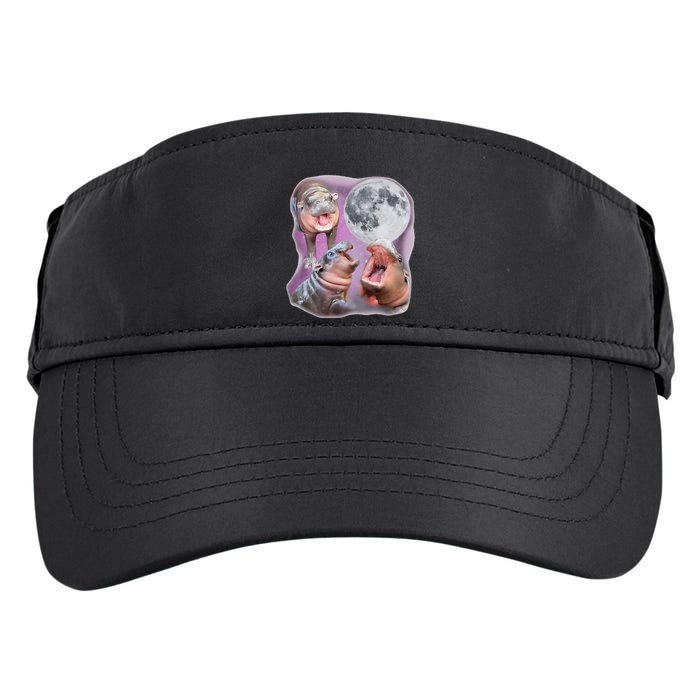 Moo Deng Three Moo Deng Moon Funny Hippo Adult Drive Performance Visor
