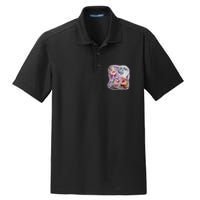 Moo Deng Three Moo Deng Moon Funny Hippo Dry Zone Grid Polo