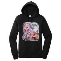 Moo Deng Three Moo Deng Moon Funny Hippo Women's Pullover Hoodie