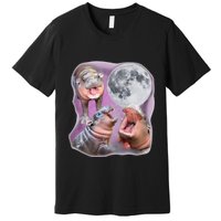 Moo Deng Three Moo Deng Moon Funny Hippo Premium T-Shirt