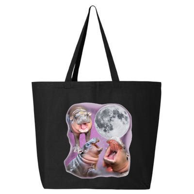 Moo Deng Three Moo Deng Moon Funny Hippo 25L Jumbo Tote