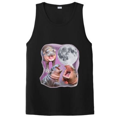 Moo Deng Three Moo Deng Moon Funny Hippo PosiCharge Competitor Tank