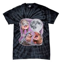 Moo Deng Three Moo Deng Moon Funny Hippo Tie-Dye T-Shirt
