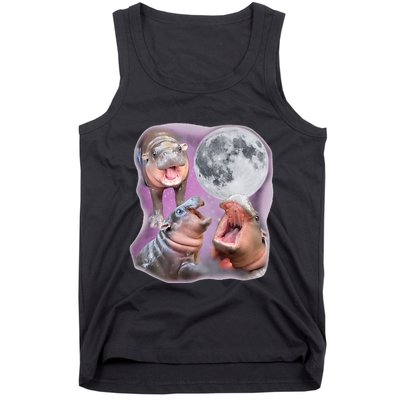 Moo Deng Three Moo Deng Moon Funny Hippo Tank Top