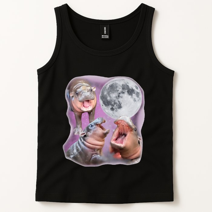 Moo Deng Three Moo Deng Moon Funny Hippo Tank Top