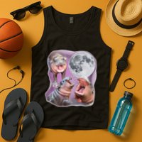 Moo Deng Three Moo Deng Moon Funny Hippo Tank Top