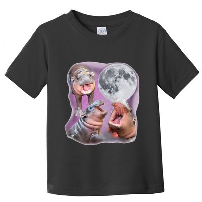 Moo Deng Three Moo Deng Moon Funny Hippo Toddler T-Shirt